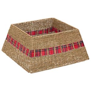 vidaXL Kerstboomkraag Vierkant Naturel 50 x 50 x 25 cm Zeegras