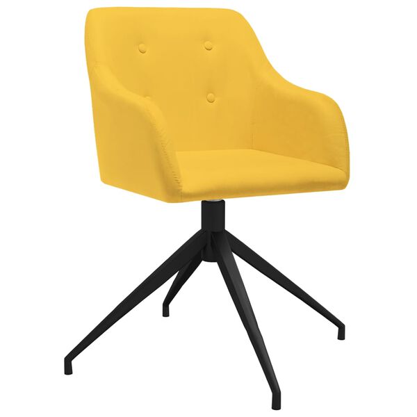 vidaXL Eetkamerstoelen draaibaar 6 st stof geel