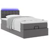 vidaXL Ottoman bed met matrassen en LED's 100x200cm kunstleer grijs