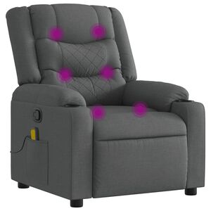 vidaXL Massagestoel in donkergrijze stof