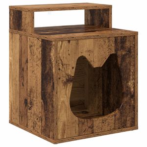 vidaXL Kattenhuis Oud hout 42,5 x 40 x 53,5 cm Bewerkt hout