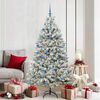 vidaXL Kunstkerstboom met 300 LED Groen en Wit 180 cm PVC en Metaal
