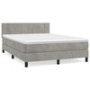 vidaXL Boxspring met matras fluweel lichtgrijs 140x200 cm
