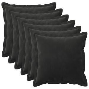 vidaXL Kussen met kussen HOUTEN 6 st Zwart fluweel