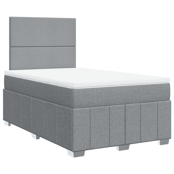 vidaXL Boxspring met matras stof lichtgrijs 120x190 cm