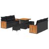 vidaXL Tuinbankenset 11 st 8-Aantal zitplaatsen Zwart poly rattan