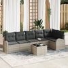 vidaXL Tuin Sofa Set met kussen 7 pcs Lichtgrijs Poly riet