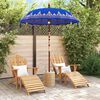 vidaXL Balinese Parasol 260 Blauw 180-190 cm Katoen en massief hout