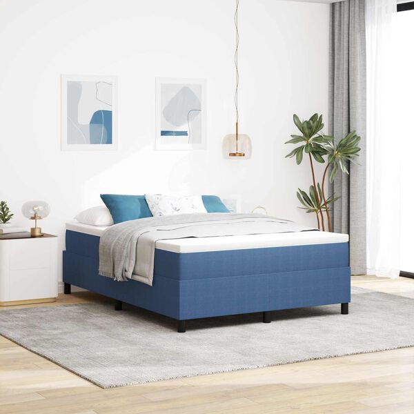 vidaXL Platform bedframe Blauw 140 x 200 cm Stof