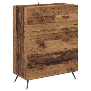 vidaXL Ladekast met lade Oudhout 69,5 x 34 x 90 cm Geconstrueerd hout