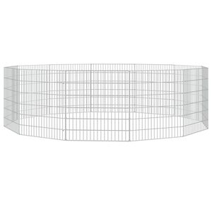 vidaXL Dierenverblijf 12 panelen 54x60 cm gegalvaniseerd ijzer