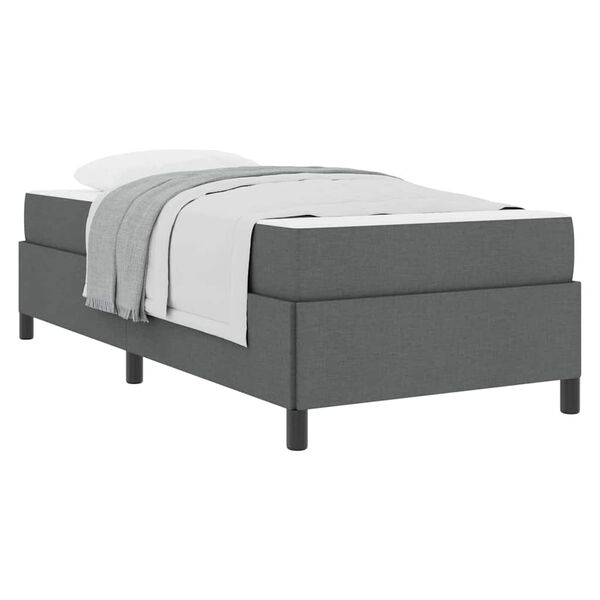 vidaXL Boxspringbed Donkergrijs 100 x 200 cm Stof