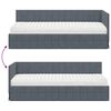 vidaXL Hoekbedframe met Matras met hoofdeinde 2 pcs Grijs Fluweel