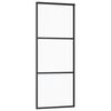 vidaXL Schuifdeur met beslag 76x205 cm aluminium en ESG-glas