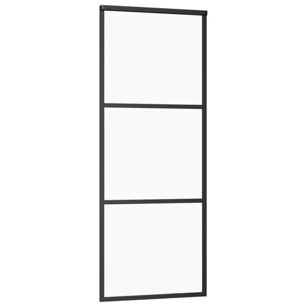 vidaXL Schuifdeur met beslag 76x205 cm aluminium en ESG-glas