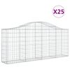 vidaXL Schanskorven 25 st gewelfd 200x30x80/100 cm ijzer