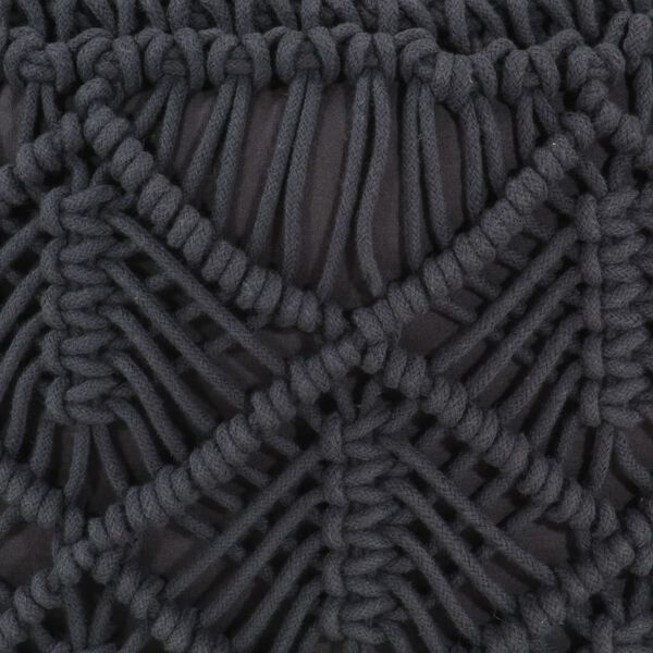 vidaXL Poef macram&eacute; handgemaakt 45x30 cm katoen antraciet