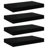 vidaXL Wandschappen zwevend 4 st 40x23,5x3,8 cm MDF hoogglans zwart