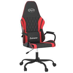 vidaXL Massage gamestoel kunstleer zwart en rood