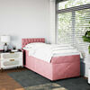 vidaXL Boxspring met matras fluweel roze 80x200 cm