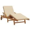 vidaXL Ligstoel Beige 200 x 67 x 84 cm Massief Acaciahout