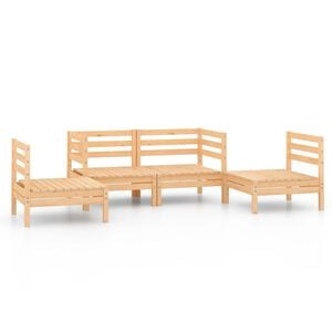 vidaXL 4-delige Loungeset massief grenenhout