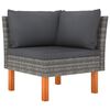 vidaXL 9-delige Loungeset poly rattan en eucalyptushout grijs