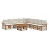 vidaXL Tuinbankenset 10 st Natuurlijk en Cr&egrave;me Wit poly rattan