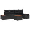 vidaXL Tuin Sofa Set 6 st Zwart poly rattan