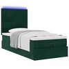 vidaXL Ottoman bed met matrassen en LED's 90x200cm fluweel donkergroen