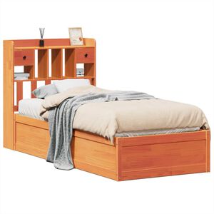 vidaXL Bedframe zonder matras massief grenenhout wasbruin 75x190 cm