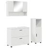 vidaXL Badkamermeubelset 3 pcs Hoogglans wit Bewerkt hout en metaal