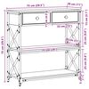 vidaXL Console Tafel met lade met plank Zwart eiken 75 x 28 x 75 cm