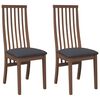 vidaXL Eetkamerstoelen met kussens 2 st massief hout rubber bruin
