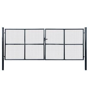 vidaXL Tuinhek van gaas gegalvaniseerd staal 400x150 cm grijs
