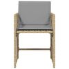 vidaXL Tuinstoelen 4 st met kussens poly rattan gemengd beige