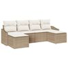 vidaXL Tuin Eetset met kussen met opslag 6 pcs Beige en Cr&egrave;me