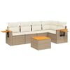 vidaXL 6-delige Loungeset met kussens poly rattan beige