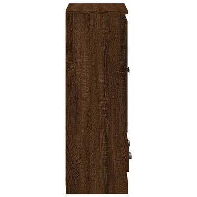 vidaXL Hoge kast 60x35,5x103,5 cm bewerkt hout bruin eikenkleur