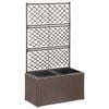 vidaXL Latwerkplantenbak verhoogd met potten 58x30x107 cm rattan bruin