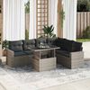 vidaXL 7-delige Loungeset met kussens poly rattan grijs
