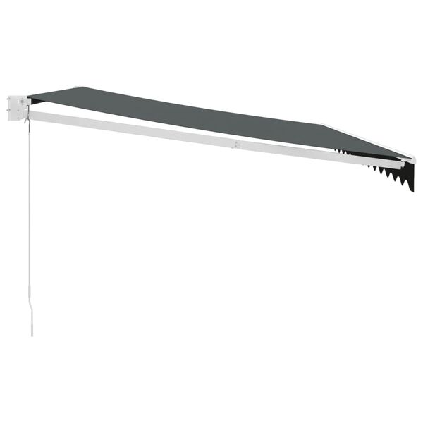 vidaXL Luifel uittrekbaar 4x3 m stof en aluminium antracietkleurig