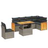 vidaXL 7-delige Loungeset met kussens poly rattan grijs