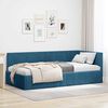 vidaXL Hoekbedframe met hoofdeinde Blauw 90 cm x 200 cm Fluweel