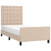 vidaXL Bedframe met hoofdbord kunstleer cappucinnokleurig 90x190 cm