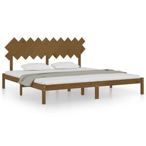 vidaXL Bedframe massief hout honingbruin 200x200 cm