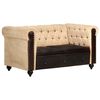 vidaXL Tweezitsbank Chesterfield-stijl echt leer bruin