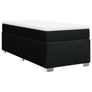 vidaXL Boxspring met matras stof zwart 80x200 cm