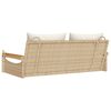 vidaXL Schommelbank met kussens 109x62x40 cm poly rattan beige