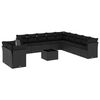 vidaXL 12-delige Loungeset met kussens poly rattan zwart